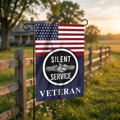Silent Service Silver Garden Flag