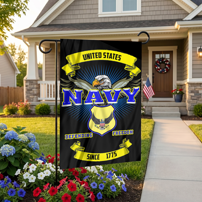 Navy Garden Flag