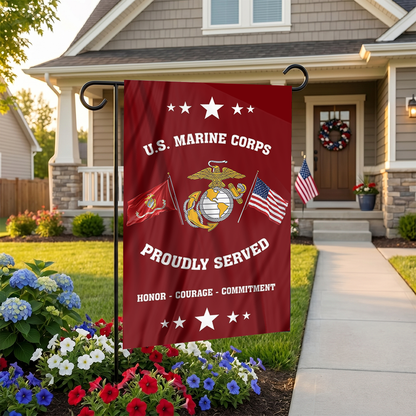 U.S. Marine Corps - Proudly Served Garden Flag