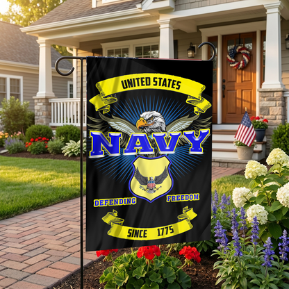 Navy Garden Flag
