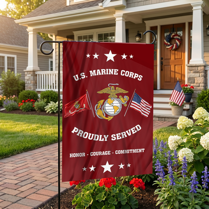 U.S. Marine Corps - Proudly Served Garden Flag
