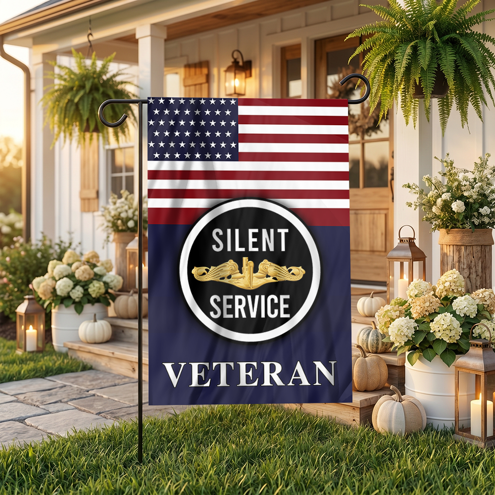 Silent Service Gold Garden Flag
