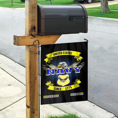 Navy Defending Freedom Garden Flag