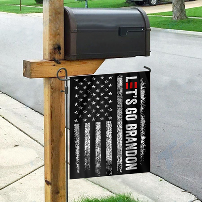 Let's Go Brandon Black and White USA House Flag
