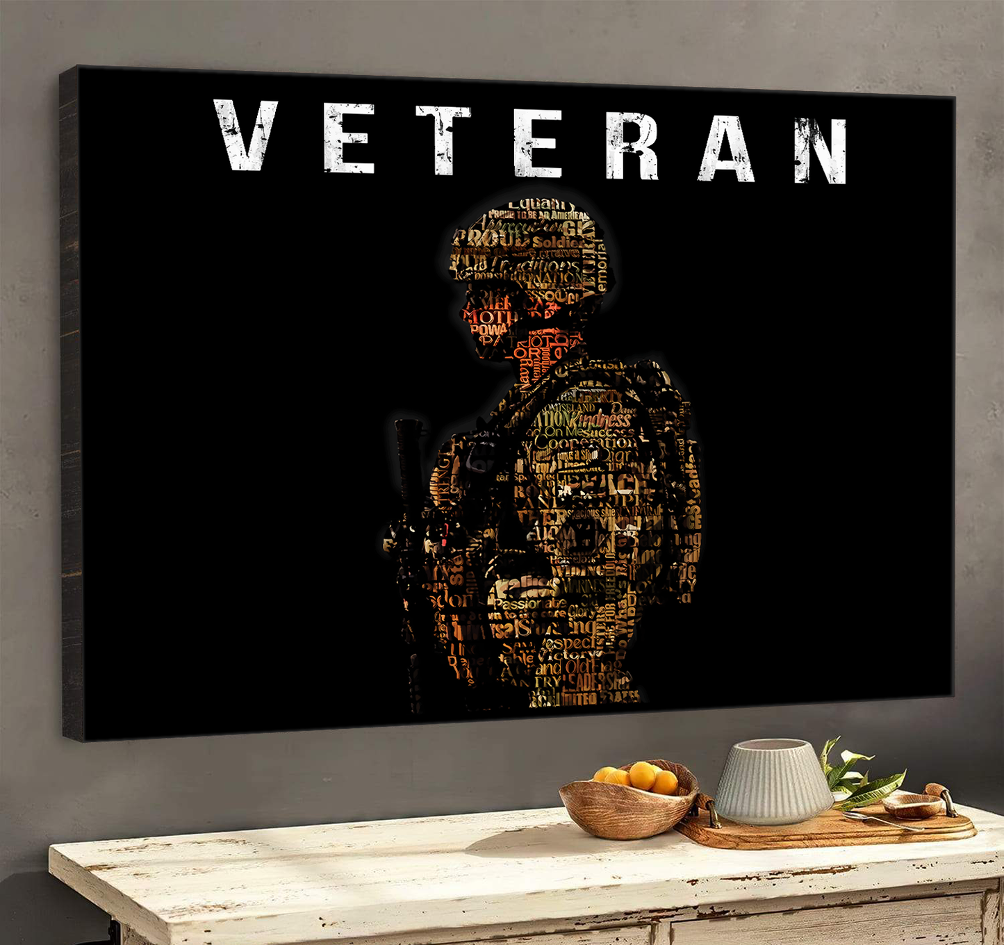 USA Veteran Deluxe Landscape Canvas 1.5in Frame