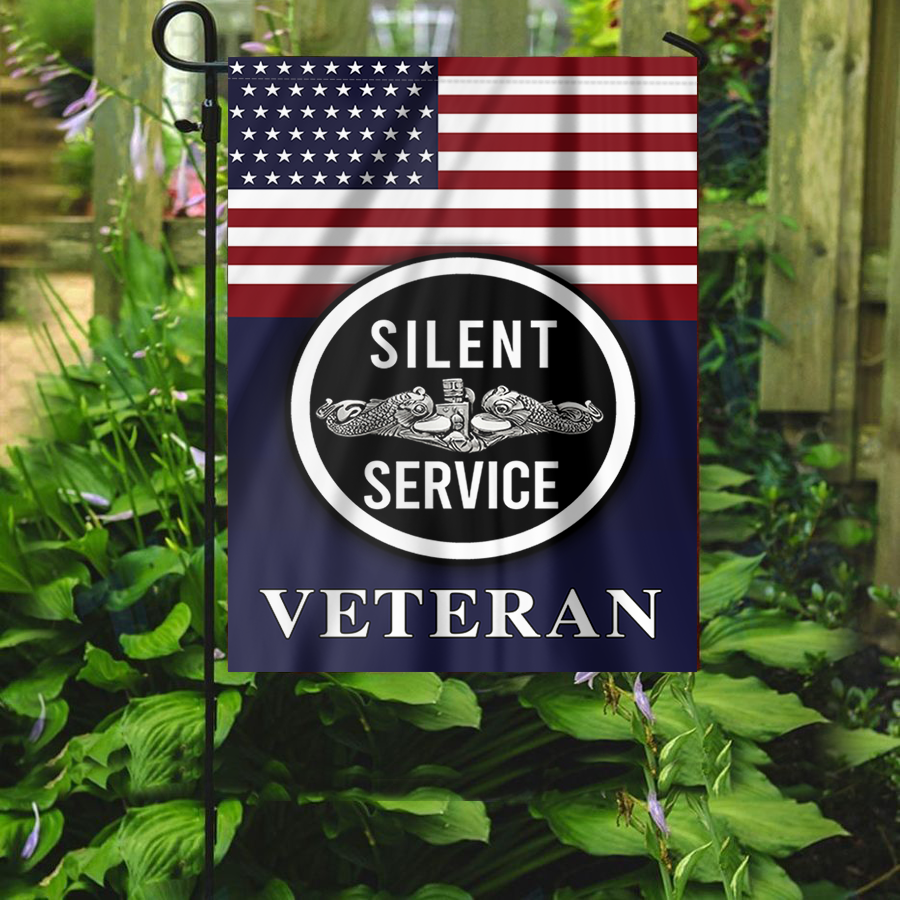 Silent Service Silver Garden Flag