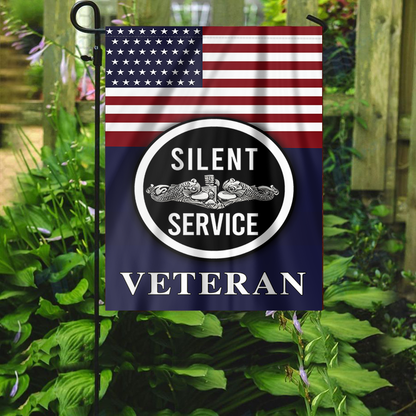 Silent Service Silver Garden Flag
