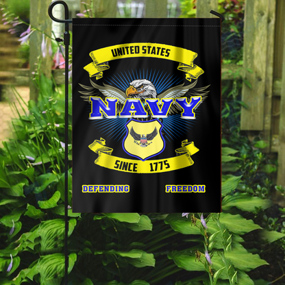 Navy Defending Freedom Garden Flag