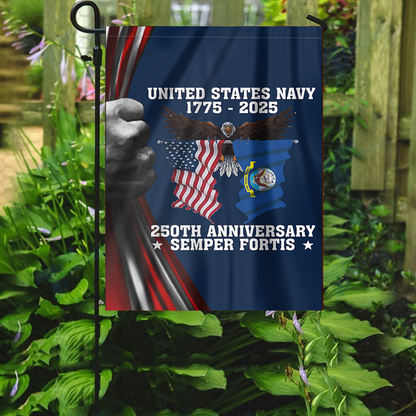 1775 - 2025 Navy Anniversary Garden Flag