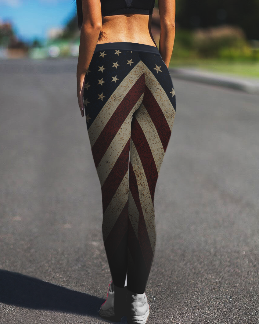 USA Flag - American Grunge Leggings