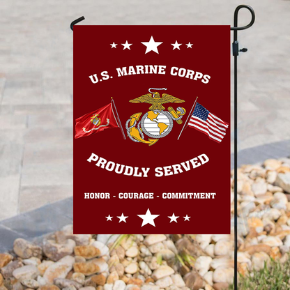 U.S. Marine Corps - Proudly Served Garden Flag