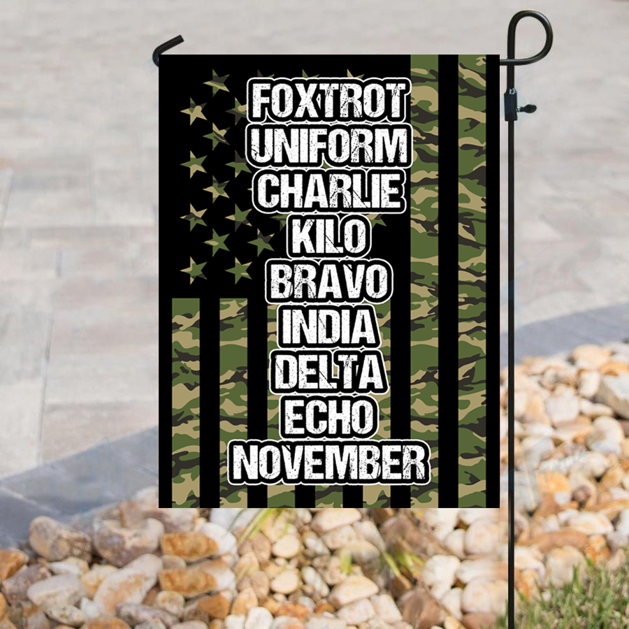 Foxtrot Uniform Charlie Kilo Phonetics House Flag