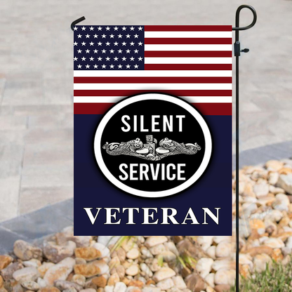Silent Service Silver Garden Flag