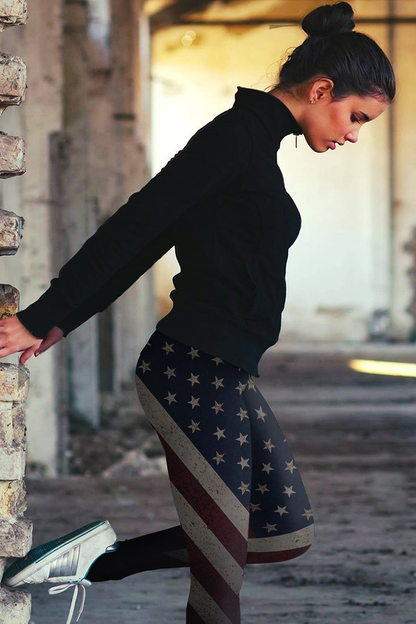 USA Flag - American Grunge Leggings