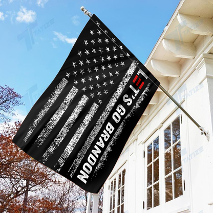 Let's Go Brandon Black and White USA House Flag