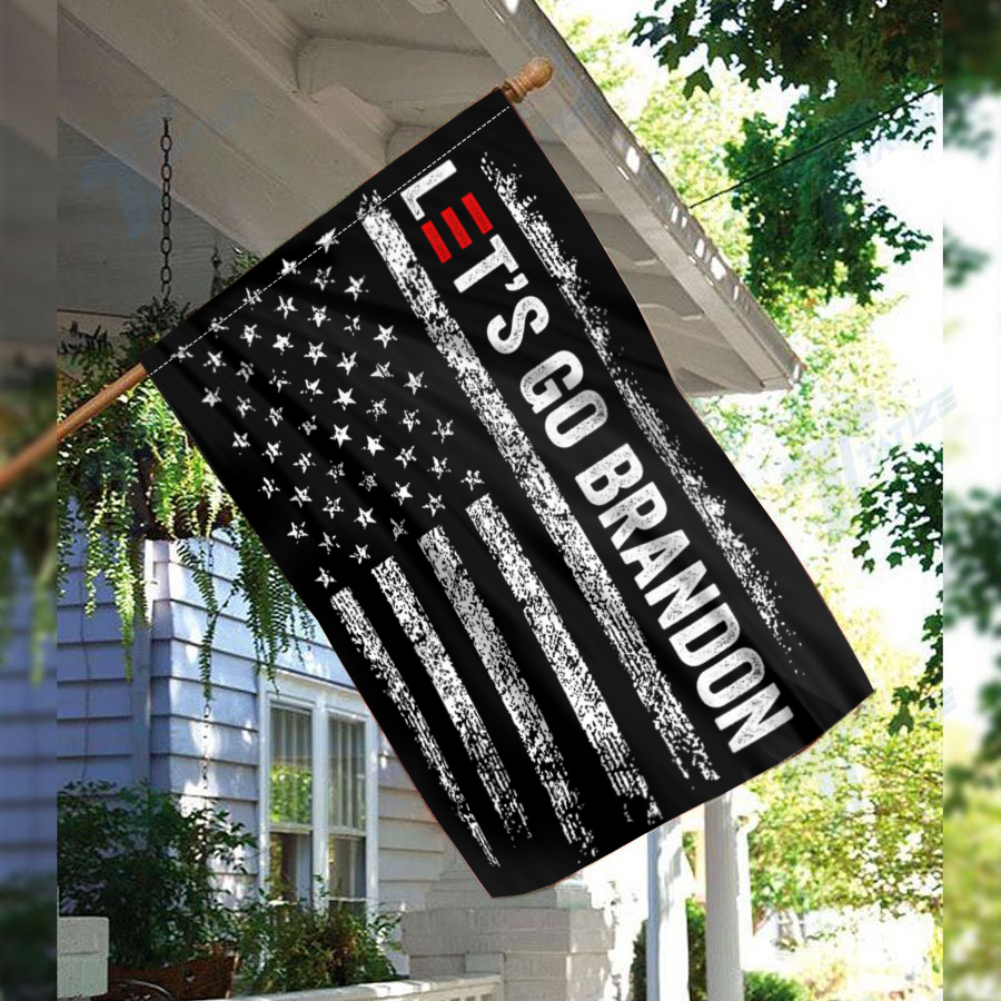 Let's Go Brandon Black and White USA House Flag