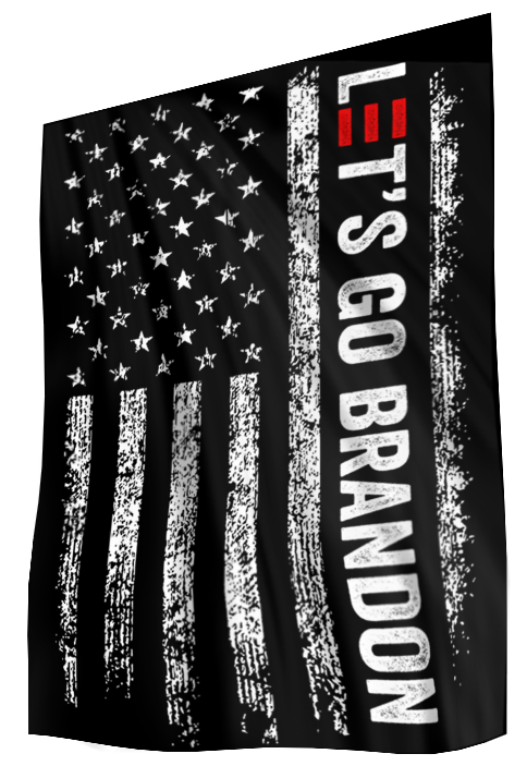 Let's Go Brandon Black and White USA House Flag