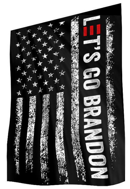 Let's Go Brandon Black and White USA House Flag