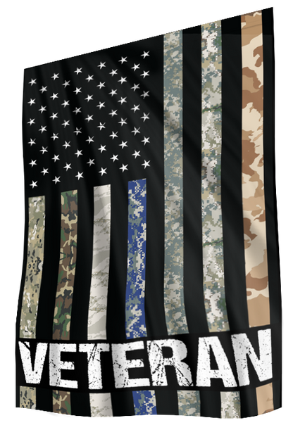 USA Veteran - Military Branches Stripes House Flag