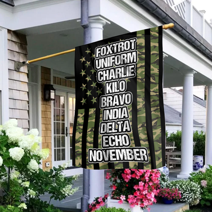 Foxtrot Uniform Charlie Kilo Phonetics House Flag