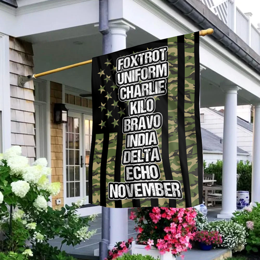 Foxtrot Uniform Charlie Kilo Phonetics House Flag