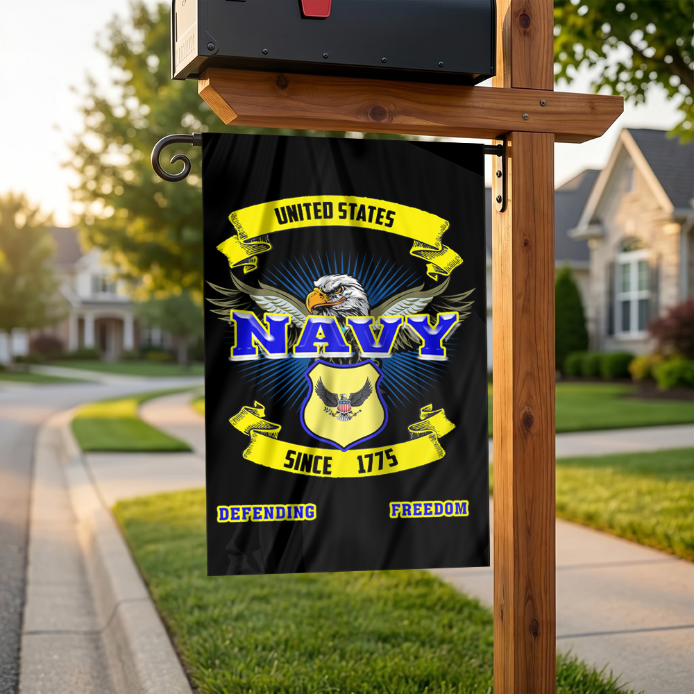 Navy Defending Freedom Garden Flag