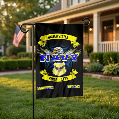 Navy Defending Freedom Garden Flag