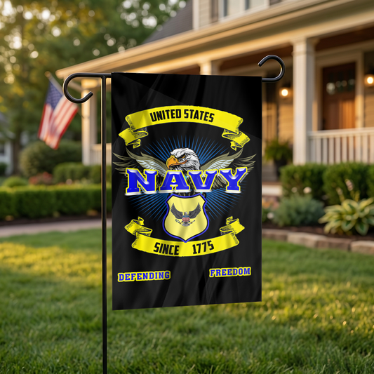 Navy Defending Freedom Garden Flag