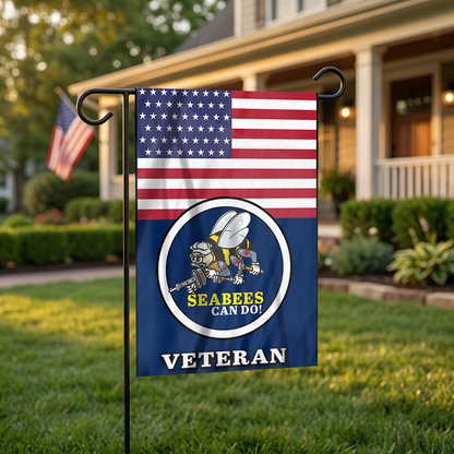 Seabees Veteran Garden Flag