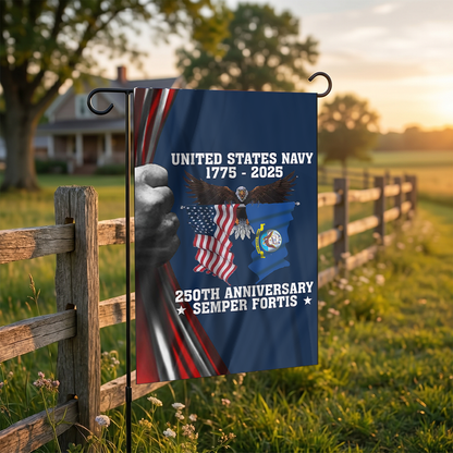 1775 - 2025 Navy Anniversary Garden Flag
