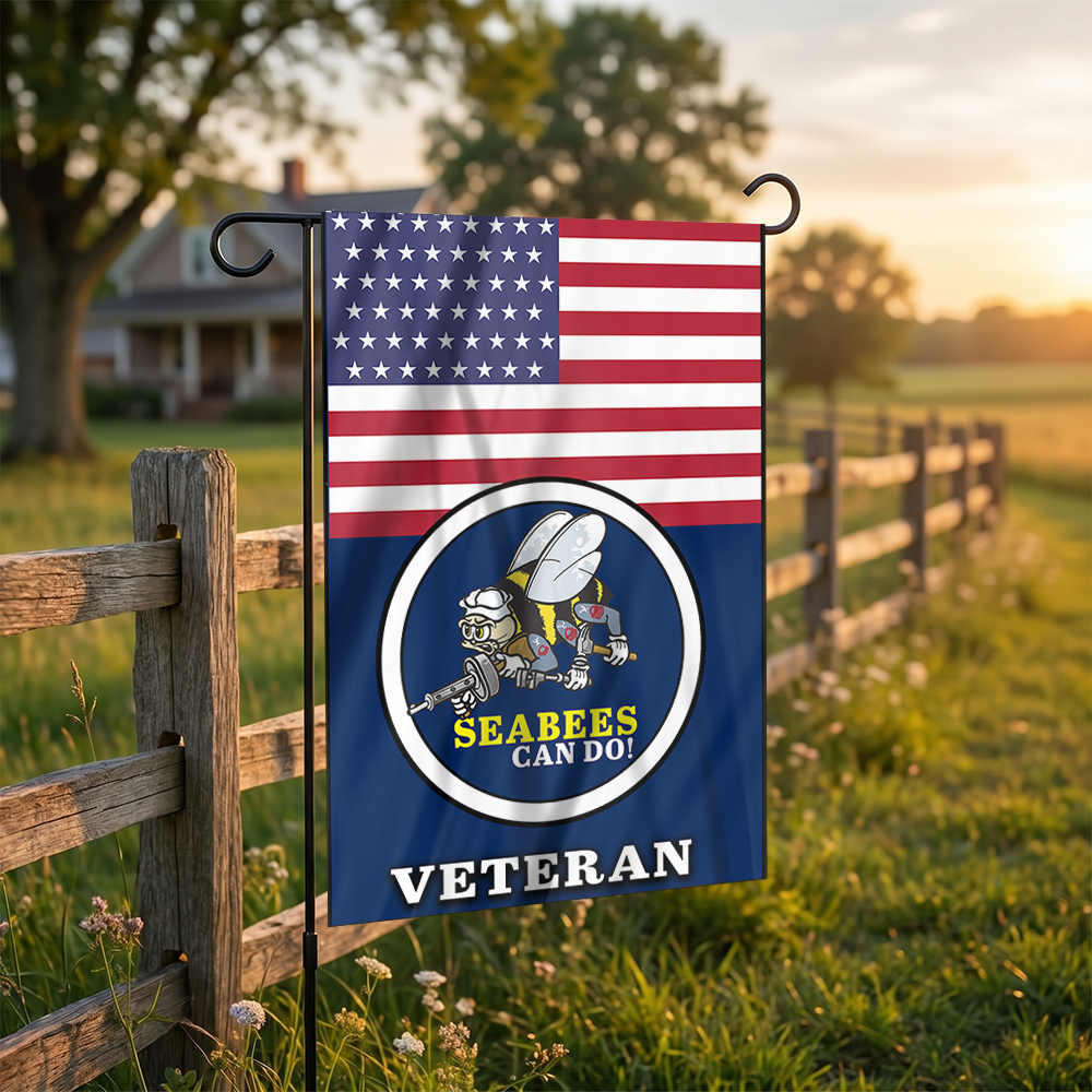 Seabees Veteran Garden Flag
