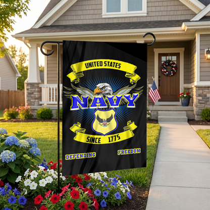Navy Defending Freedom Garden Flag