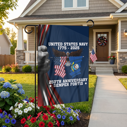 1775 - 2025 Navy Anniversary Garden Flag