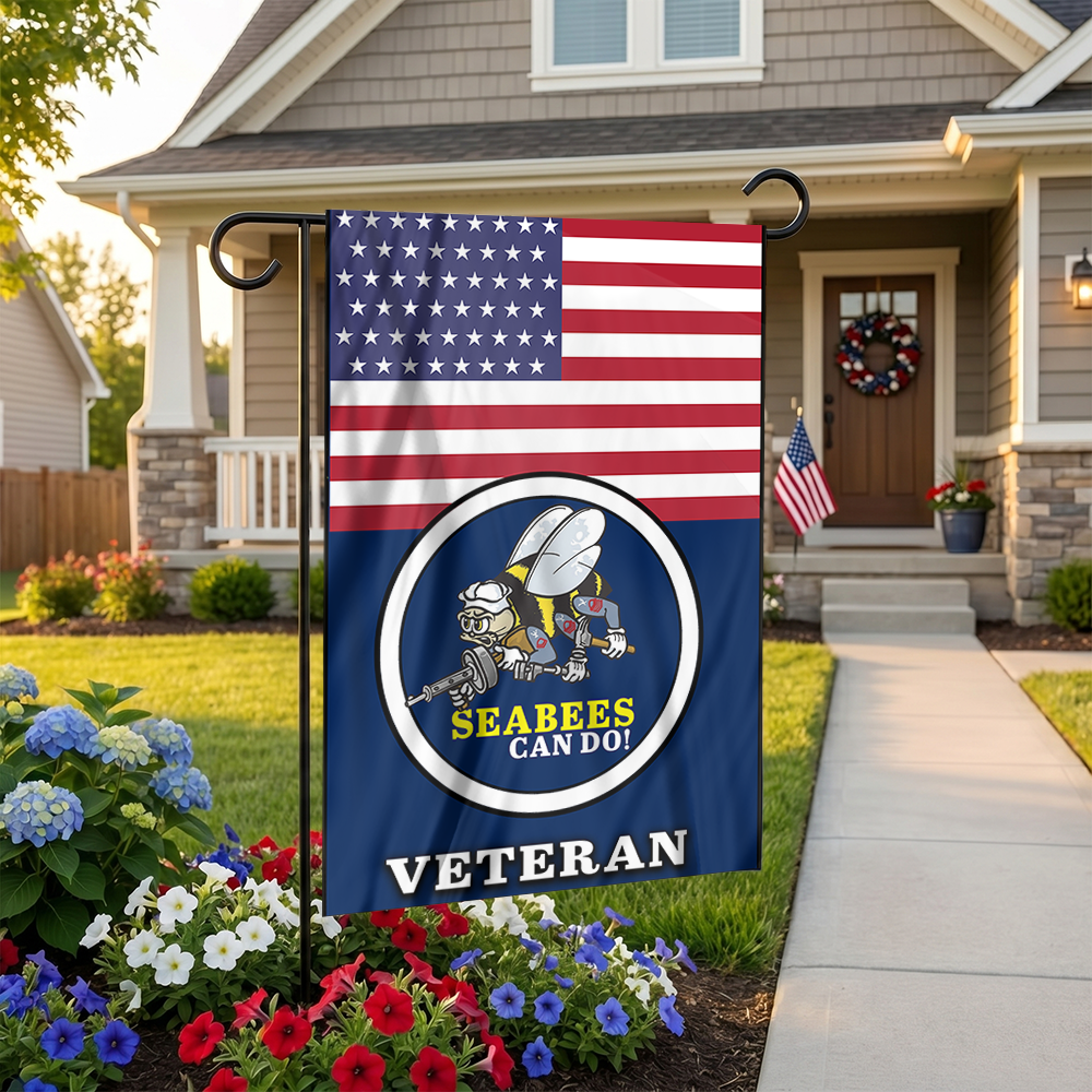 Seabees Veteran Garden Flag