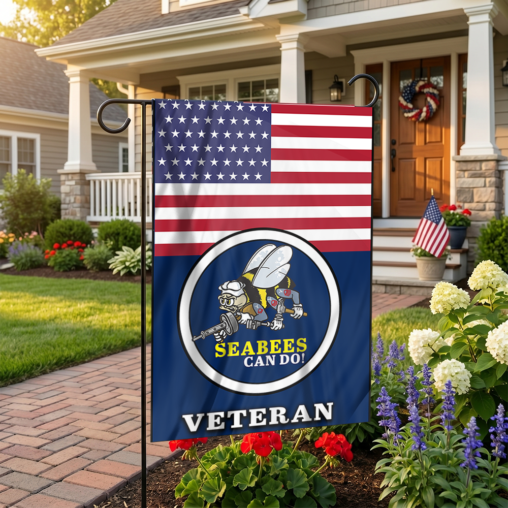 Seabees Veteran Garden Flag