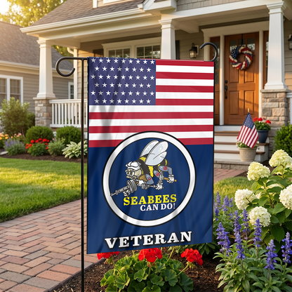 Seabees Veteran Garden Flag