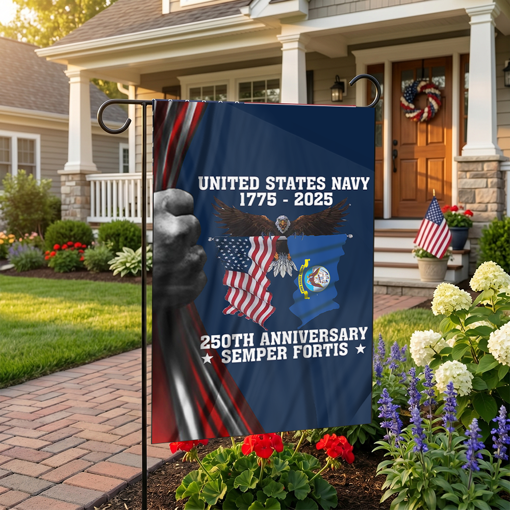 1775 - 2025 Navy Anniversary Garden Flag