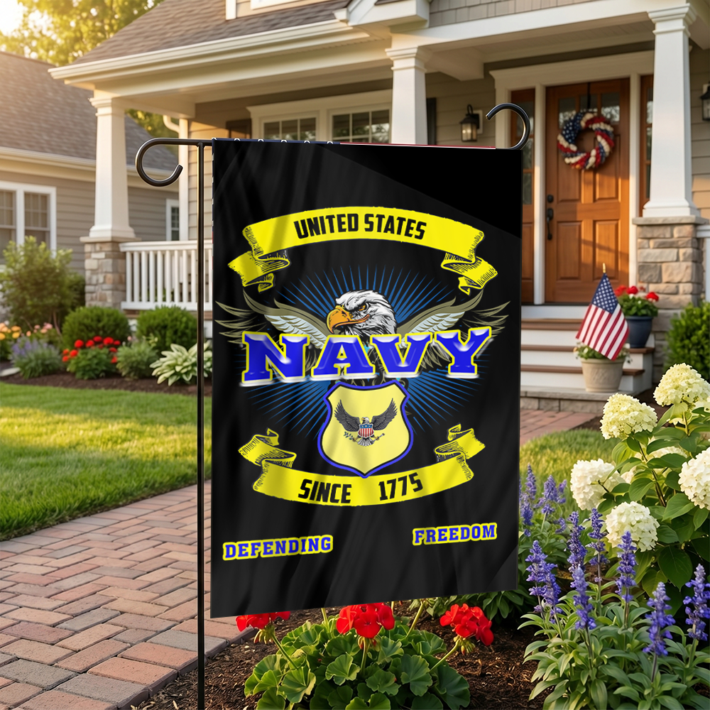 Navy Defending Freedom Garden Flag