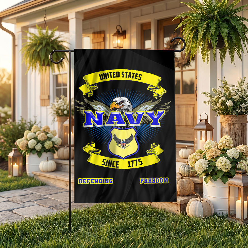 Navy Defending Freedom Garden Flag