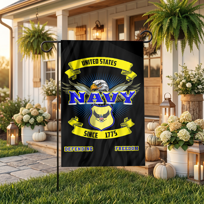 Navy Defending Freedom Garden Flag