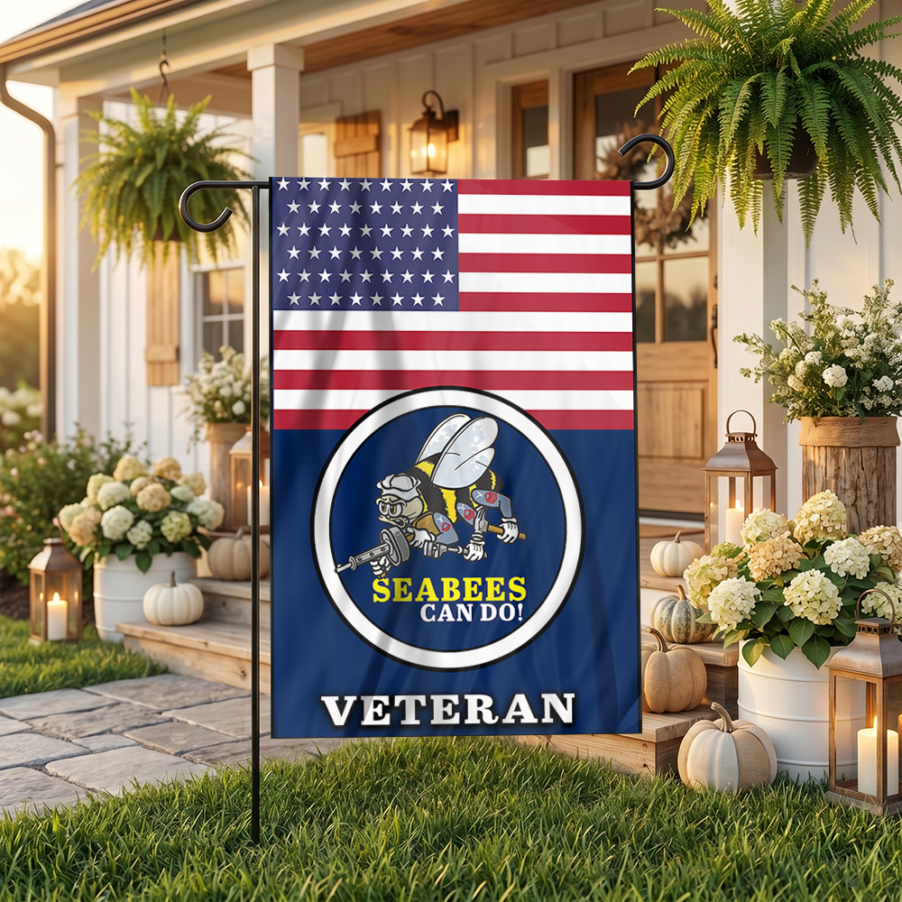 Seabees Veteran Garden Flag