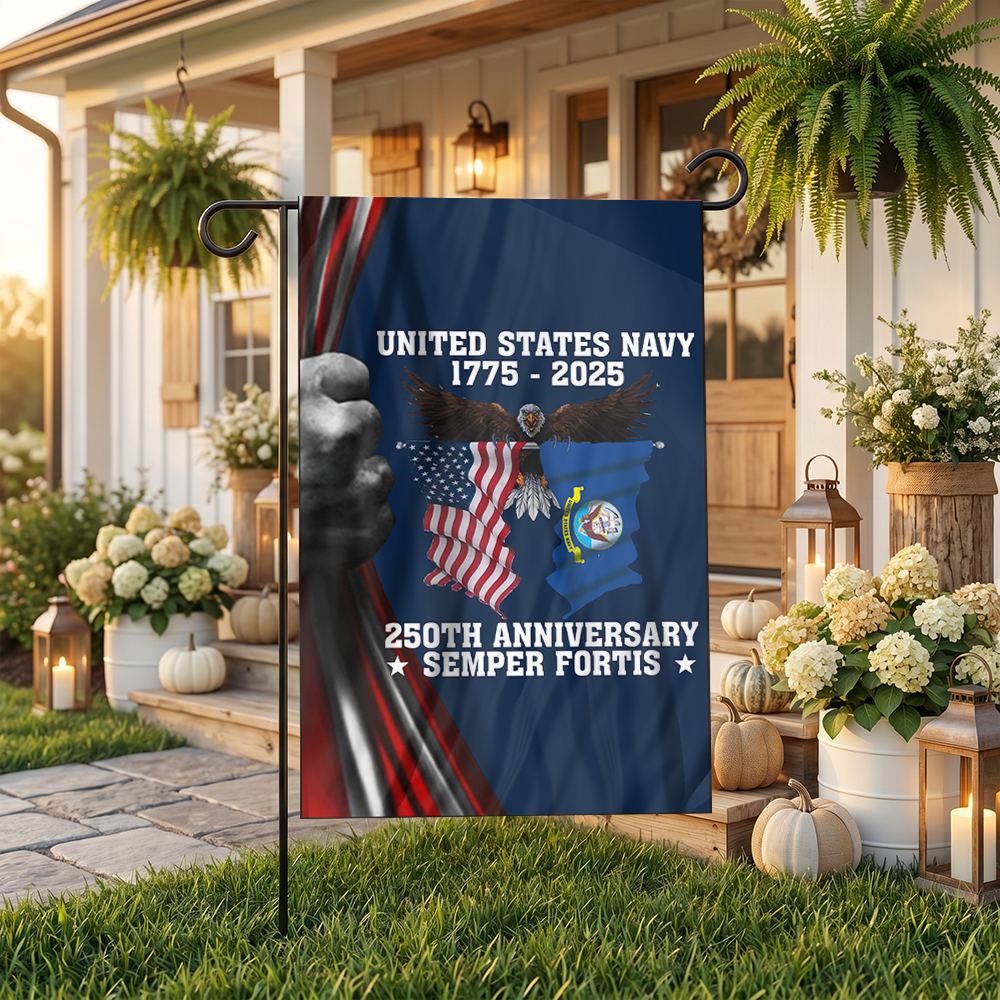 1775 - 2025 Navy Anniversary Garden Flag