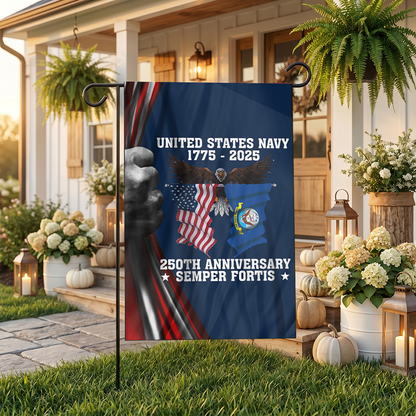 1775 - 2025 Navy Anniversary Garden Flag