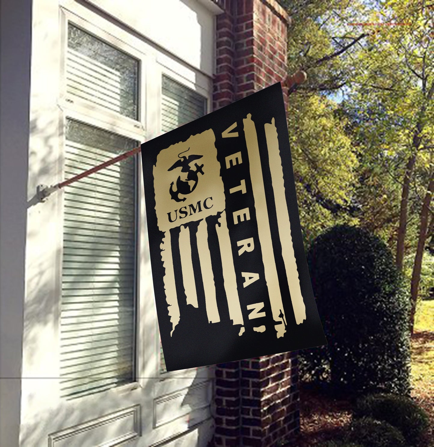 United States Marine Corps Veteran Sherpa Blanket - 50x60 + Free Matching 3x5 Single Reverse Flag