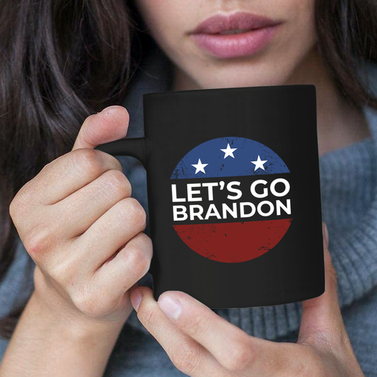 Let's Go Brandon Stars 11 oz. Black Mug
