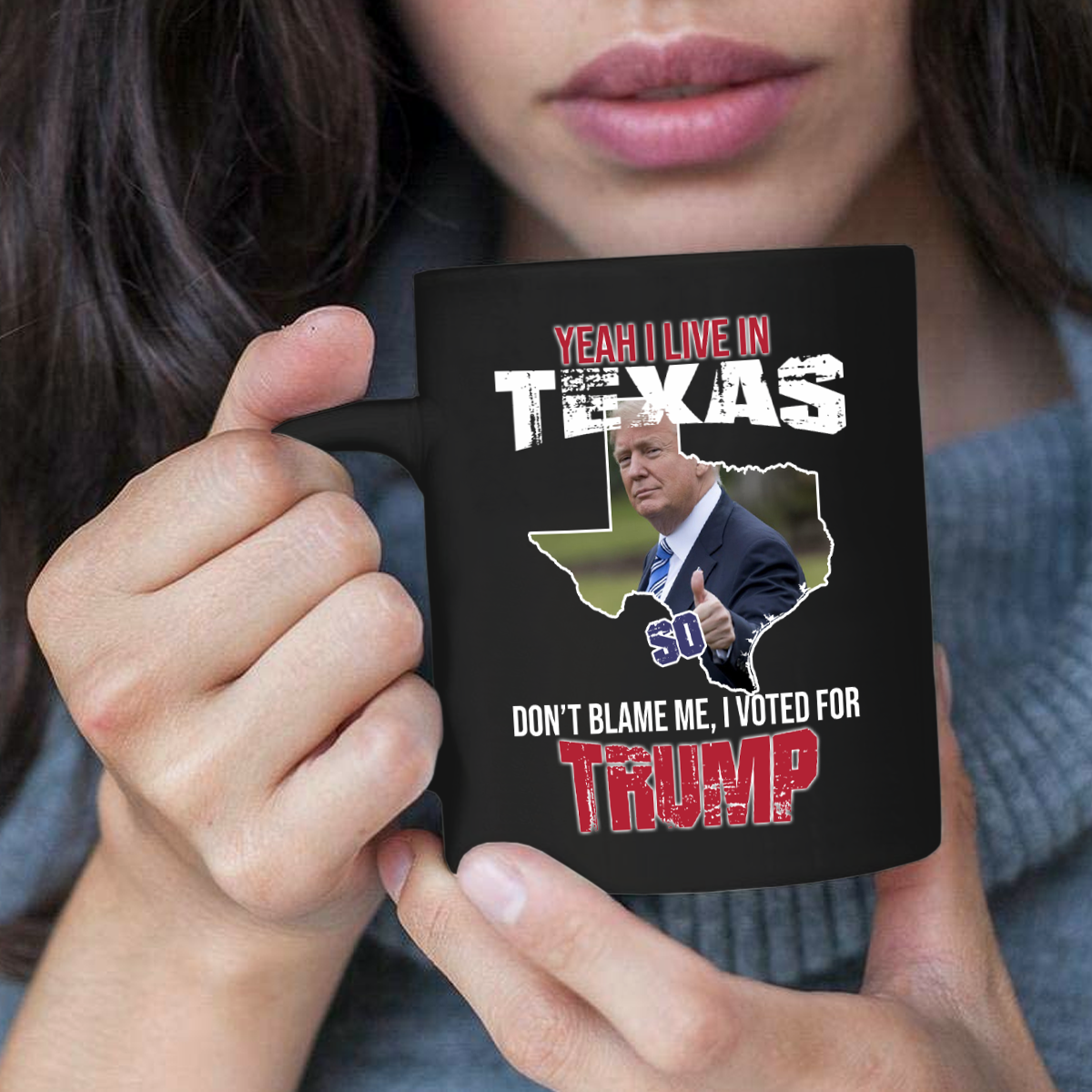 Yeah I Live in Texas 11 oz. Black Mug