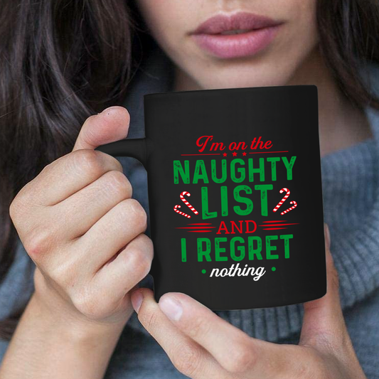 Naughty List 11 oz. Black Mug