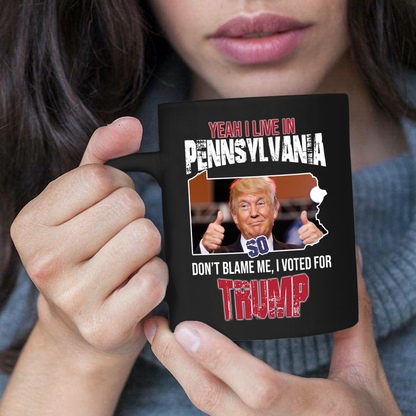 Yeah I Live in Pennsylvania 11 oz. Black Mug