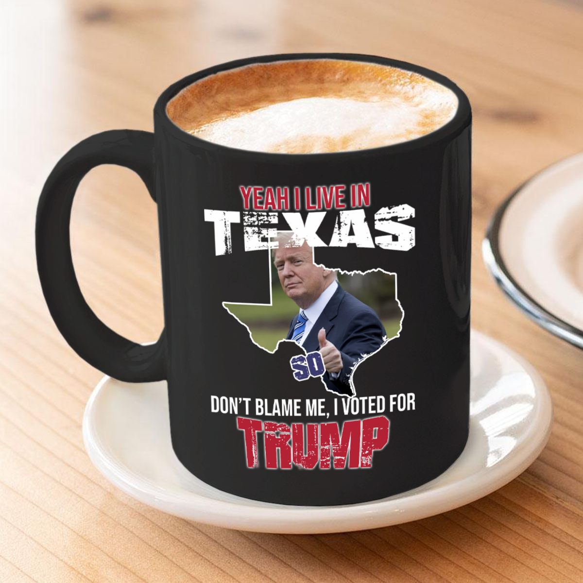 Yeah I Live in Texas 11 oz. Black Mug