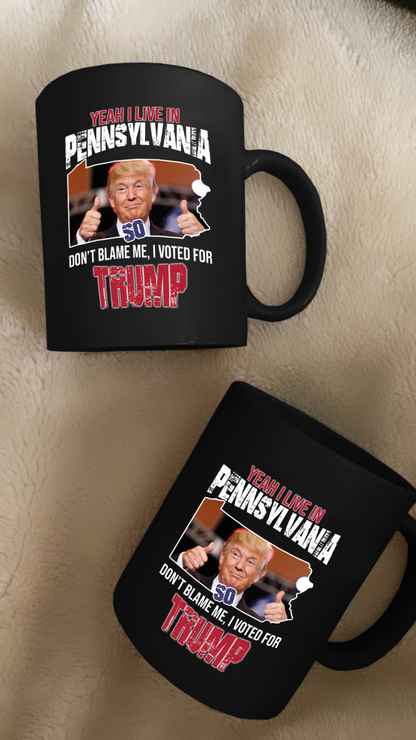 Yeah I Live in Pennsylvania 11 oz. Black Mug